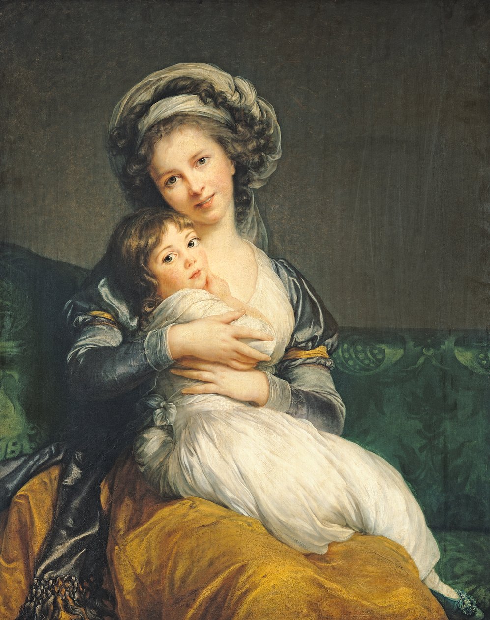 Çocuğuyla Sarıklı Otoportre by Elisabeth Louise Vigee Lebrun