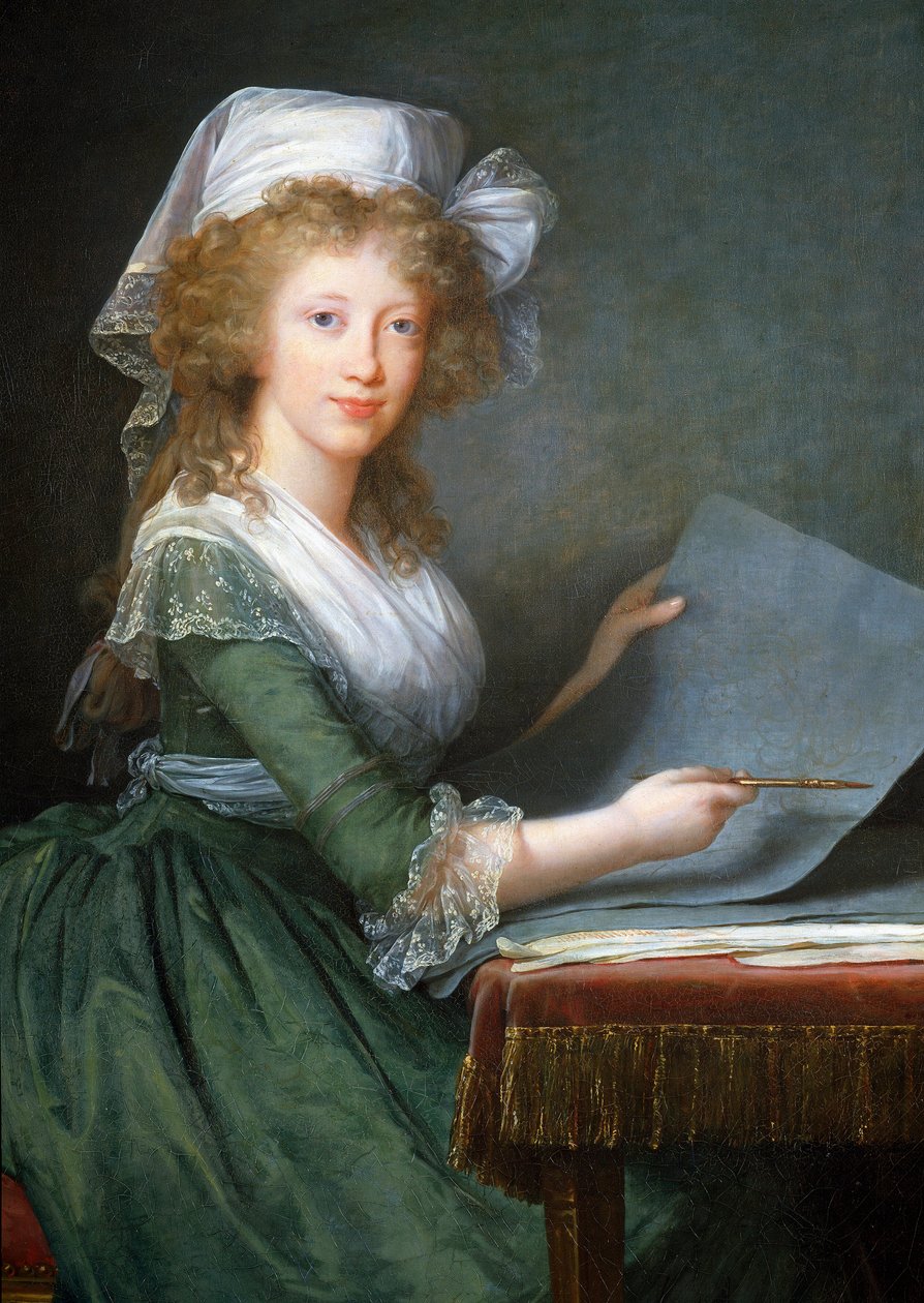 İki Sicilyalı Marie Louise'in (veya Bourbon-Sicilya veya Bourbon Sicilya) (1773-1802), Ferdinand III'ün Karısı, Toskana Büyük Dükü'nün Portresi Marie Elisabeth Louise Vigee Le brun (veya Vigee-Lebrun veya Vigee Lebrun) ( 1755-1842) Ayrıntı 1790 by Elisabeth Louise Vigee Lebrun
