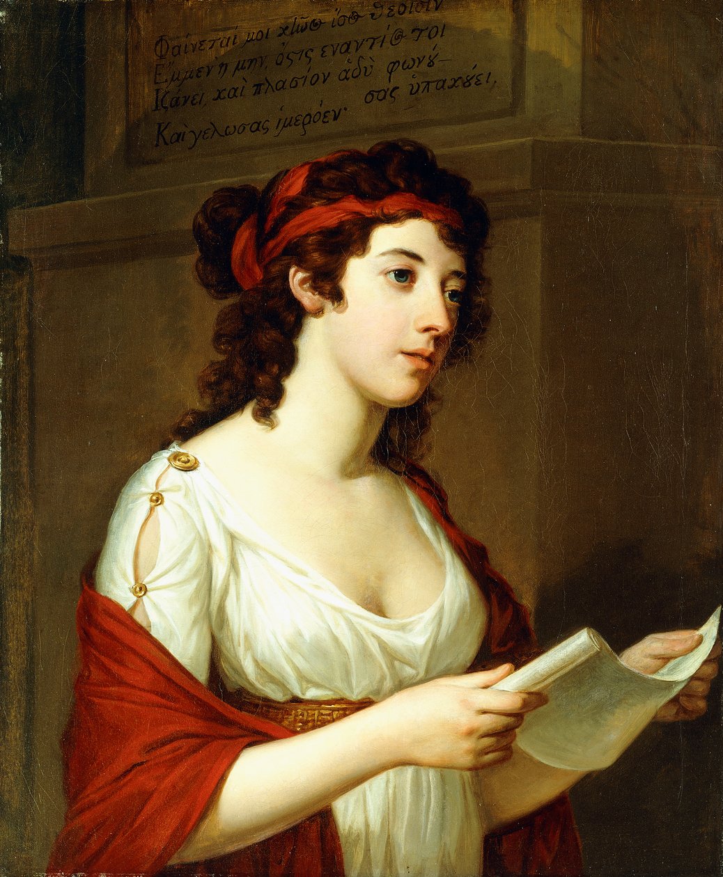Bir Hanımefendinin Sappho Olarak Portresi, by Elisabeth Louise Vigee Lebrun