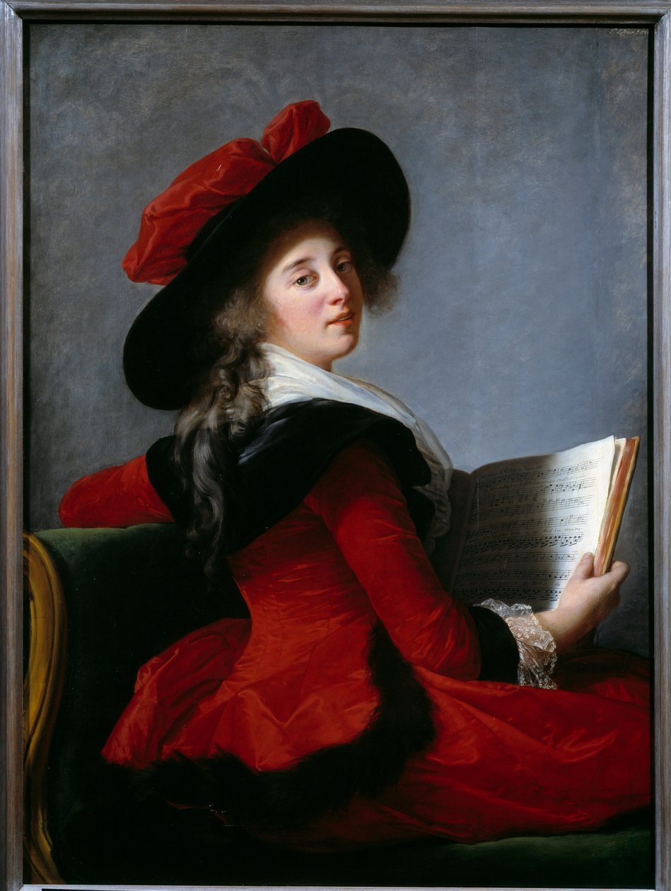 Crussol Baronesinin portresi. Marie Elisabeth Louise Vigee Le brun (veya Vigee-Lebrun veya Vigee Lebrun) (1755-1842) tarafından boyama by Elisabeth Louise Vigee Lebrun