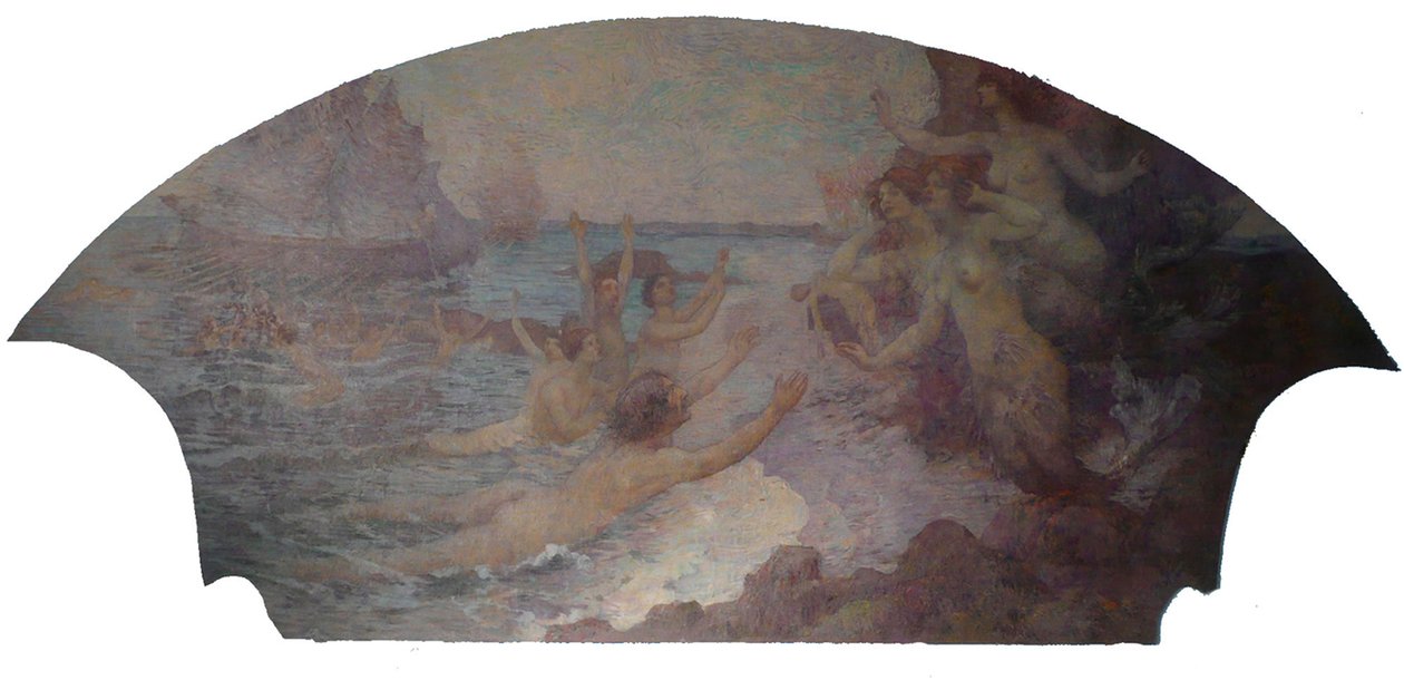 Lirik Sanatlar - Müzikal İlham - Rio de Janeiro Belediye Tiyatrosu fuayesinin yan paneli by Eliseu Visconti