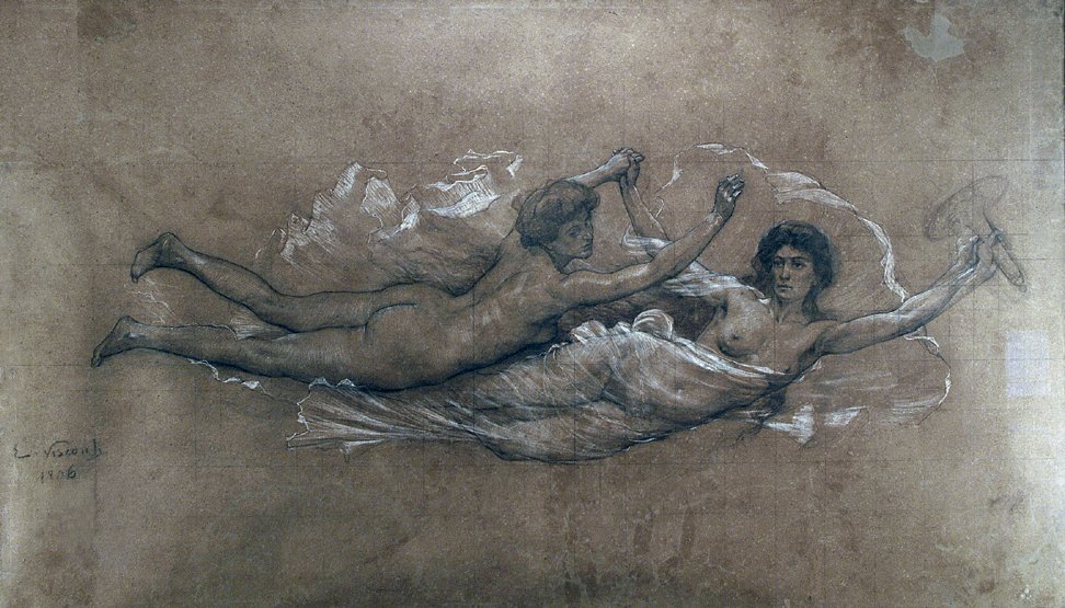 Science and Truth - Cartoon for the transfer of the grand drape of the Municipal Theater of Rio de Janeiro by Eliseu Visconti