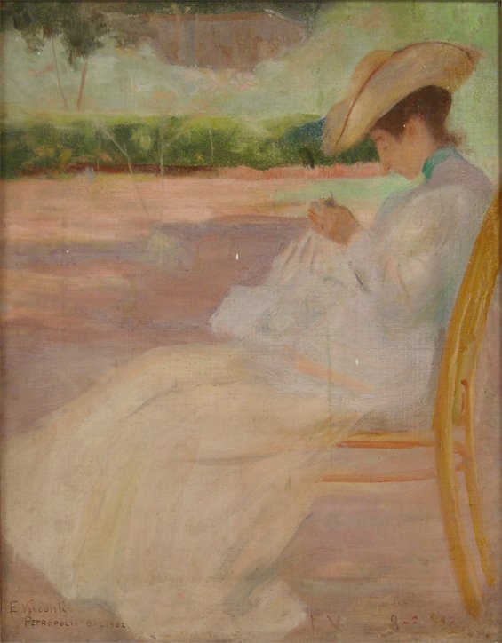 Bir parkta kadın, Petropolis by Eliseu Visconti