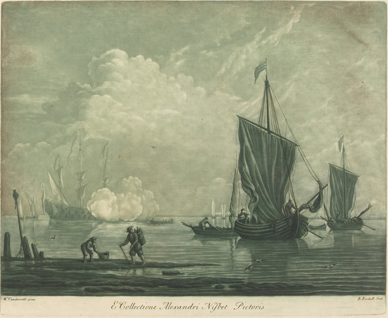 Alexander Nisbit Koleksiyonundan Nakliye Sahnesi by Elisha Kirkall after Willem van de Velde the Elder