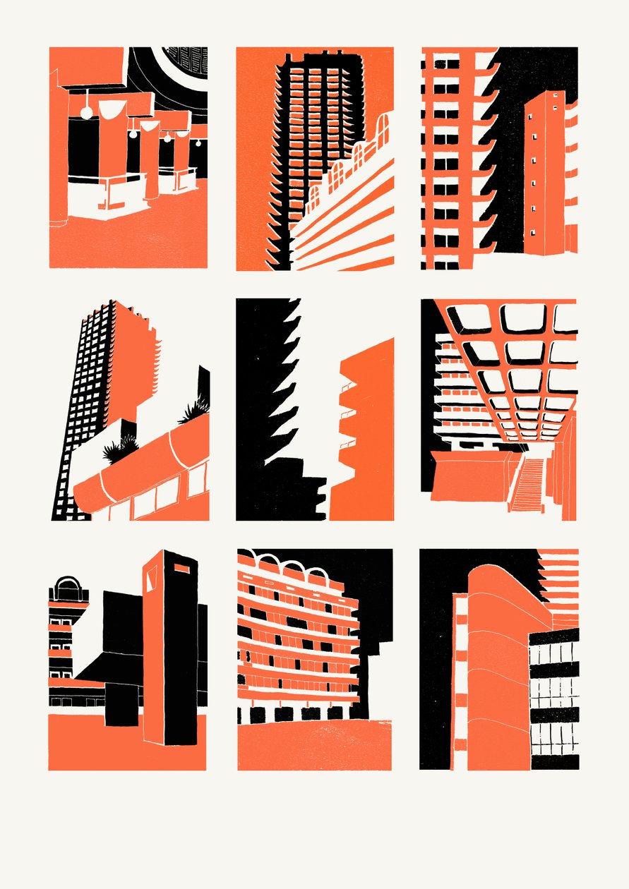 Barbican, 2014 (ekran baskısı) by Eliza Southwood