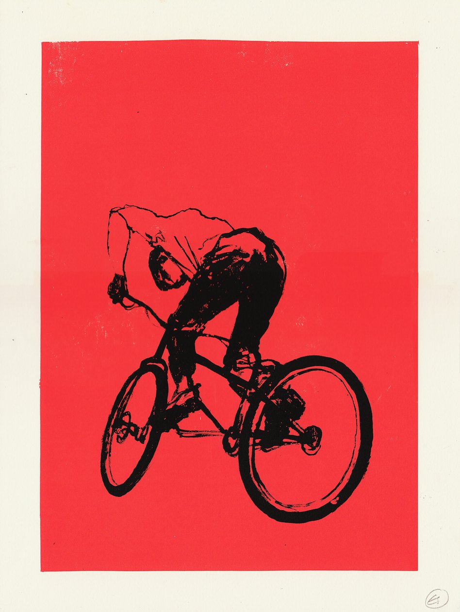 Motorcu çocuk, 2012 (serigrafi) by Eliza Southwood
