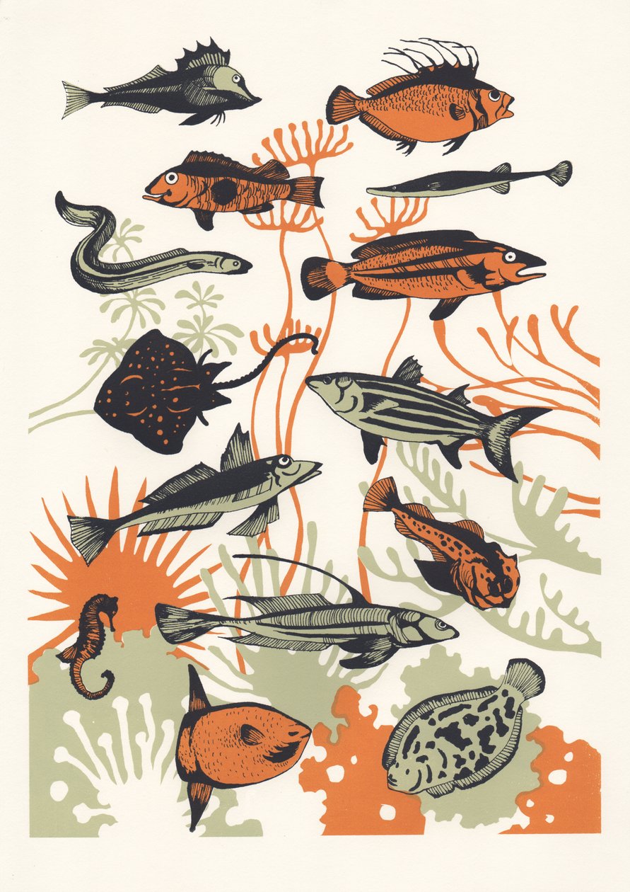 Turuncu Deniz Yosunu Balığı, 2015 (ekran baskısı) by Eliza Southwood