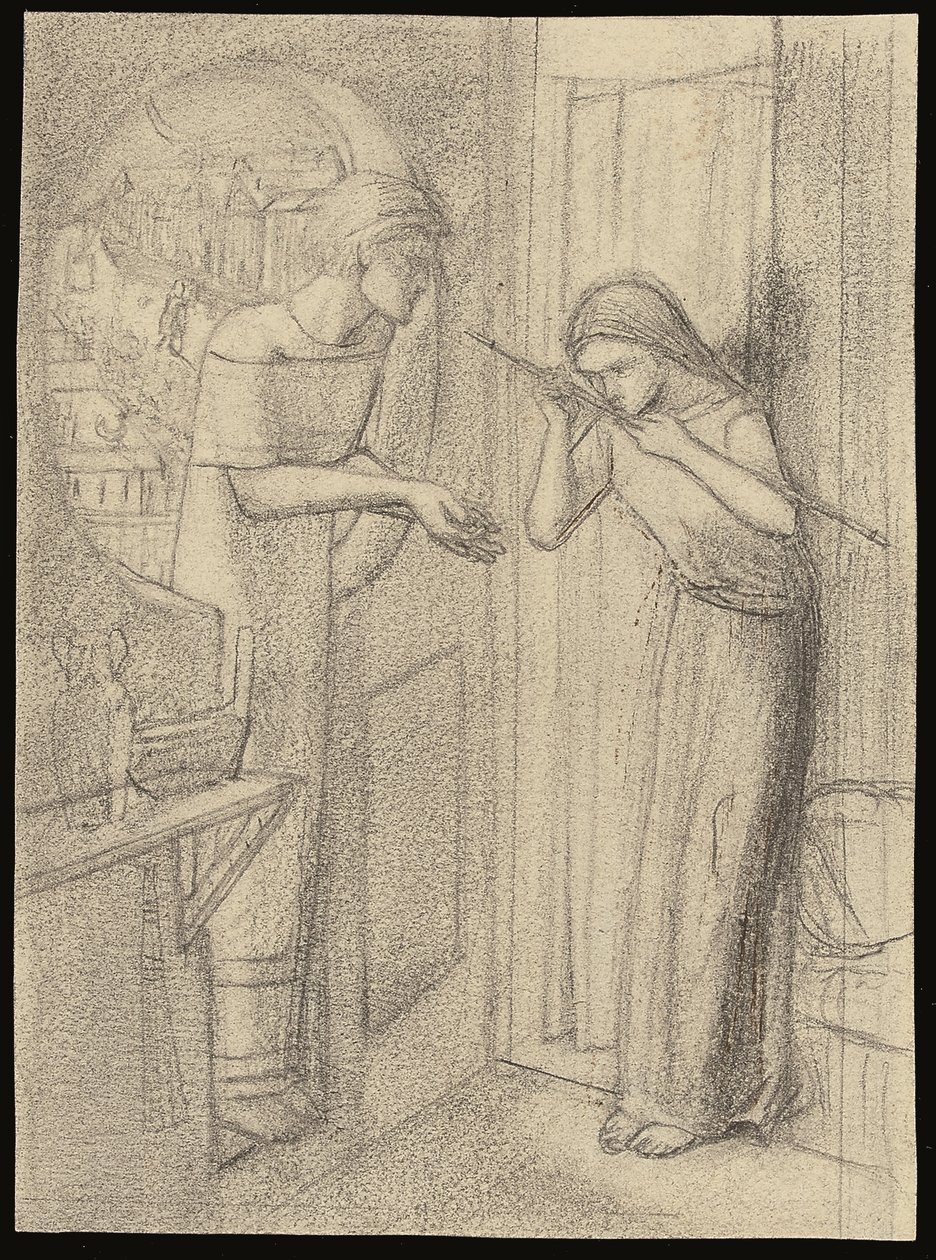 Katip Saunders (kağıt üzerine kalem) by Elizabeth Eleanor (1834 62) Siddal