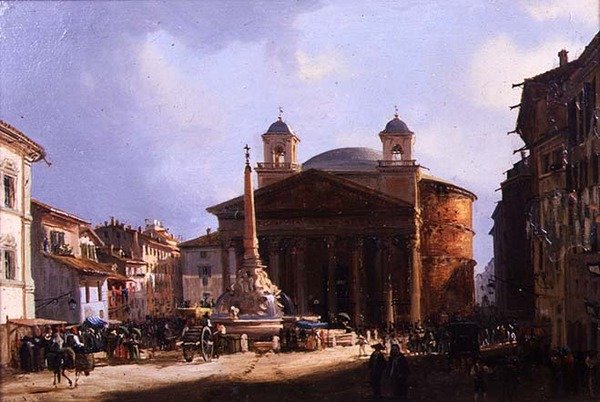 Pantheon, Roma (panelde yağlı boya) by Elizabeth Hunter Blair