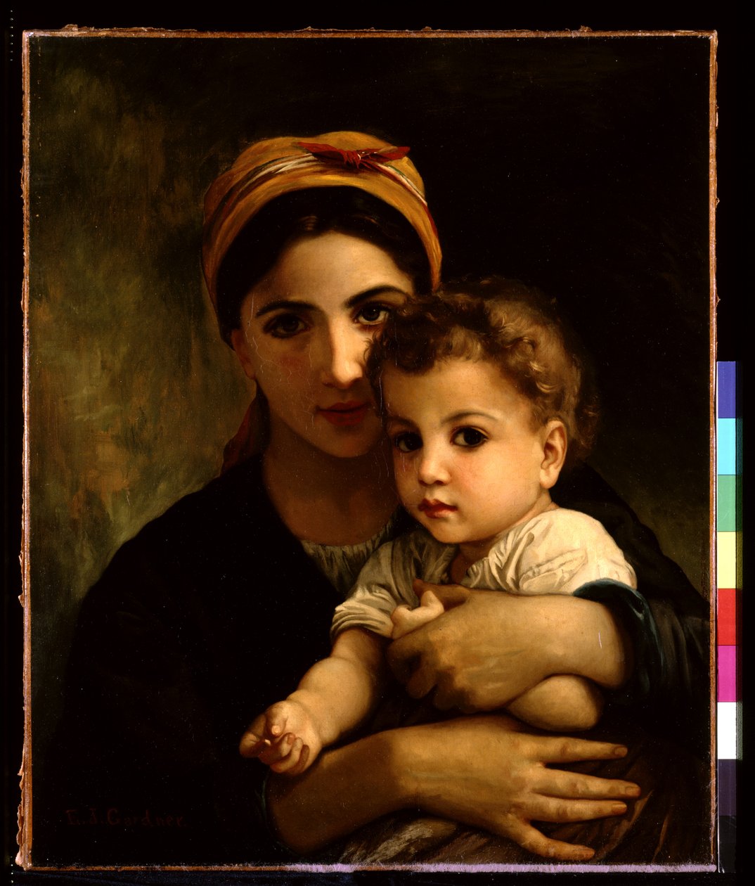 Çocuklu Genç Kız (tuval üzerine yağlıboya) by Elizabeth Jane Gardner Bouguereau