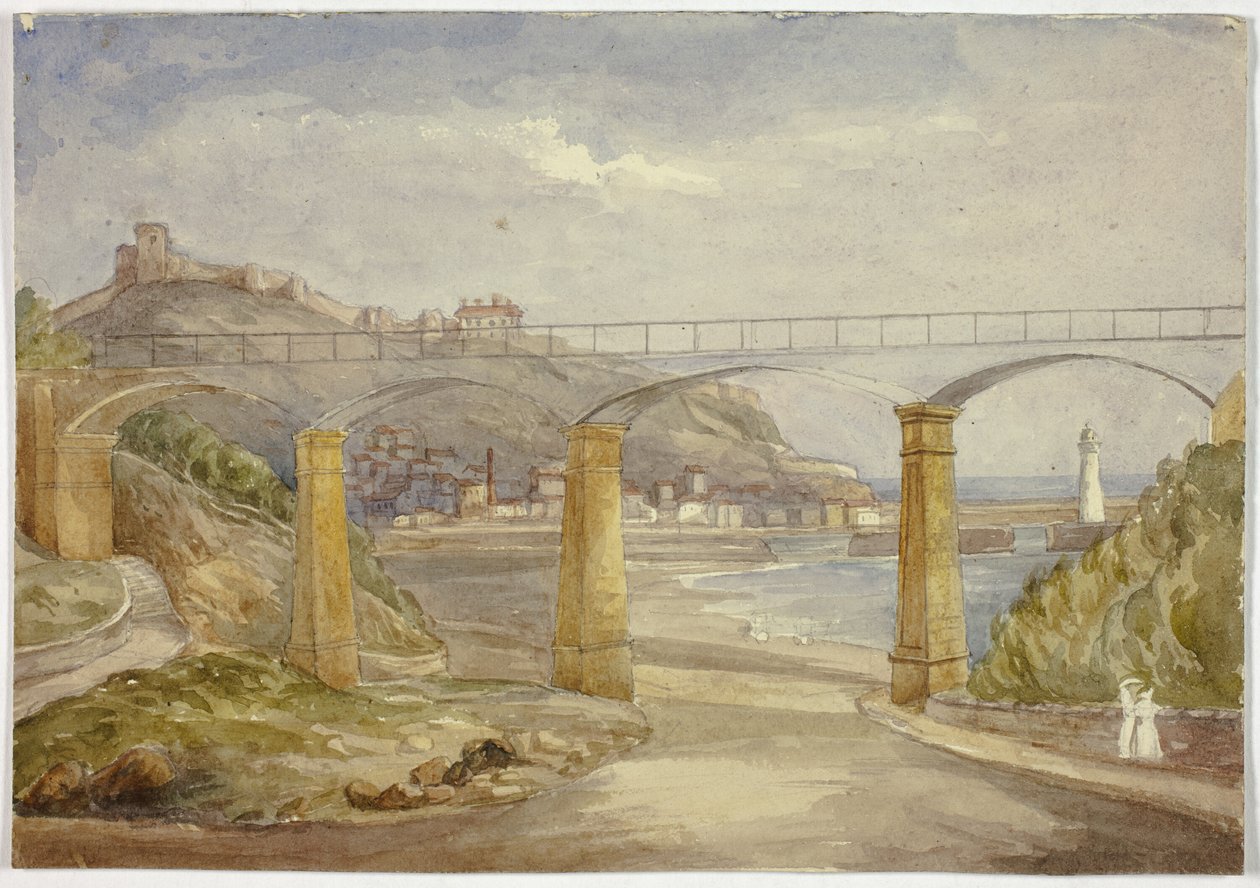 Scarborough (rekto) ve Anne ve Çocuklu Ev Taslağı (verso) by Elizabeth Murray