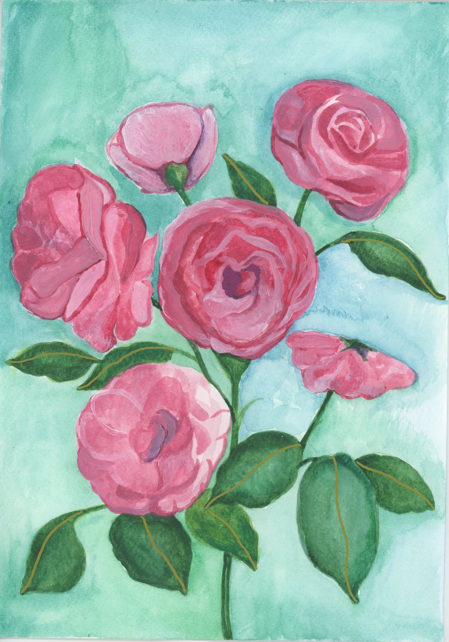 Pembe Güller, 2017 (suluboya) by Elizabeth Rider