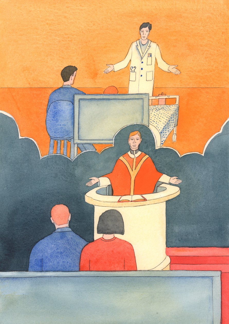 Ciddi bir teşhis koyan bir cerrahın bazen iyileşme umudu çok azdır, 2003 (kağıt üzerinde w/c) by Elizabeth Wang