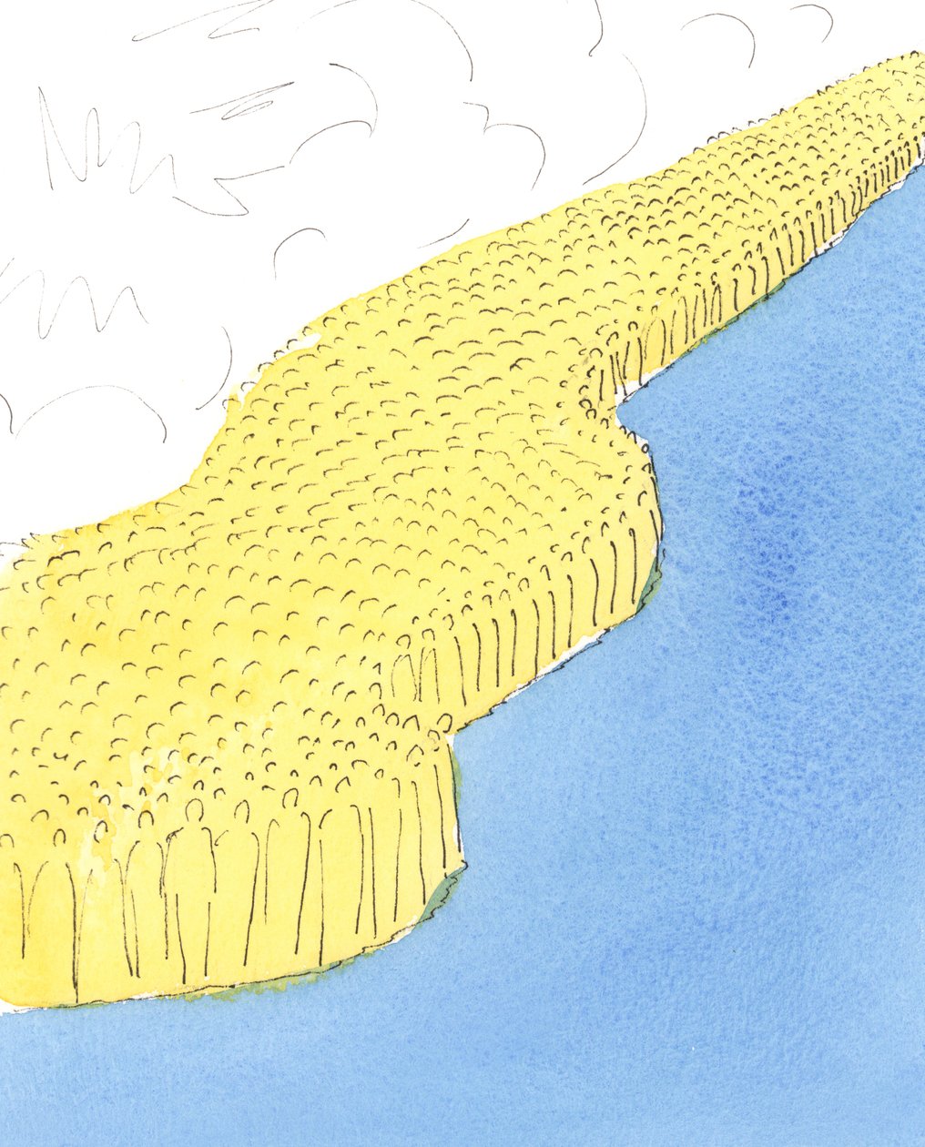 Cennetteki pek çok insan arasında, dünyevi hayatta çocuklarından sevgi ve teşekkür almak isteyen ebeveynler var, 2004 (kağıt üzerinde w/c) by Elizabeth Wang