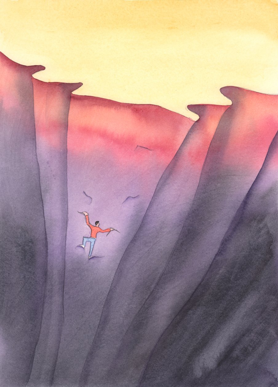 Samimi şefaatlerimizle, değişmezlerse cehenneme düşecek olan ölümcül günah içindeki ruhları kurtarmaya yardım ediyoruz, 2004 (kağıt üzerine suluboya) by Elizabeth Wang