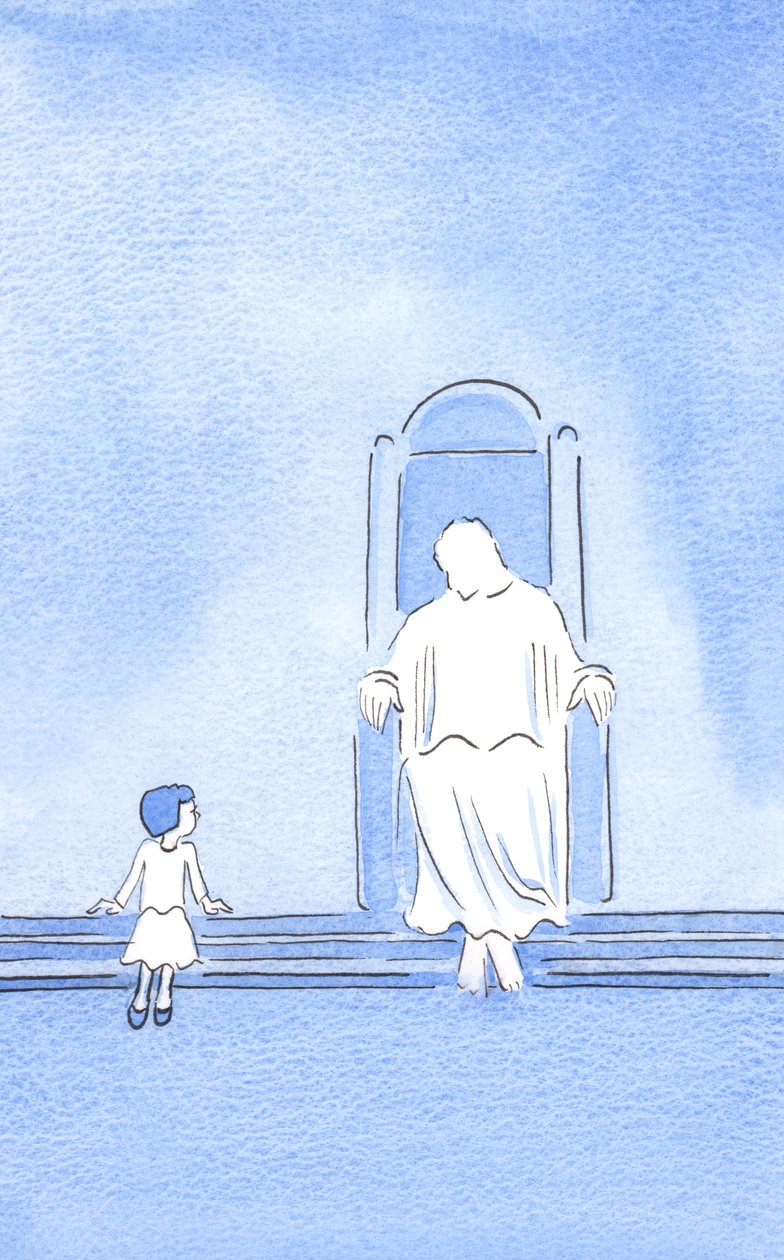 Mesih benden cahil bir çocuk gibi konuşmamı istedi, ancak inanç, tövbe ve dostluk nedeniyle Kendisine yakın biri, 2002 (kağıt üzerinde w/c) by Elizabeth Wang