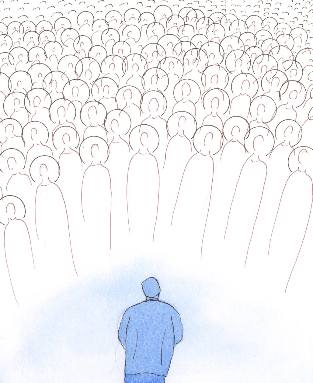 İsa ruhumu cennete doğru çekerek ve bana Azizler topluluğunu göstererek beni teselli etti, 2005 (kağıt üzerine suluboya) by Elizabeth Wang