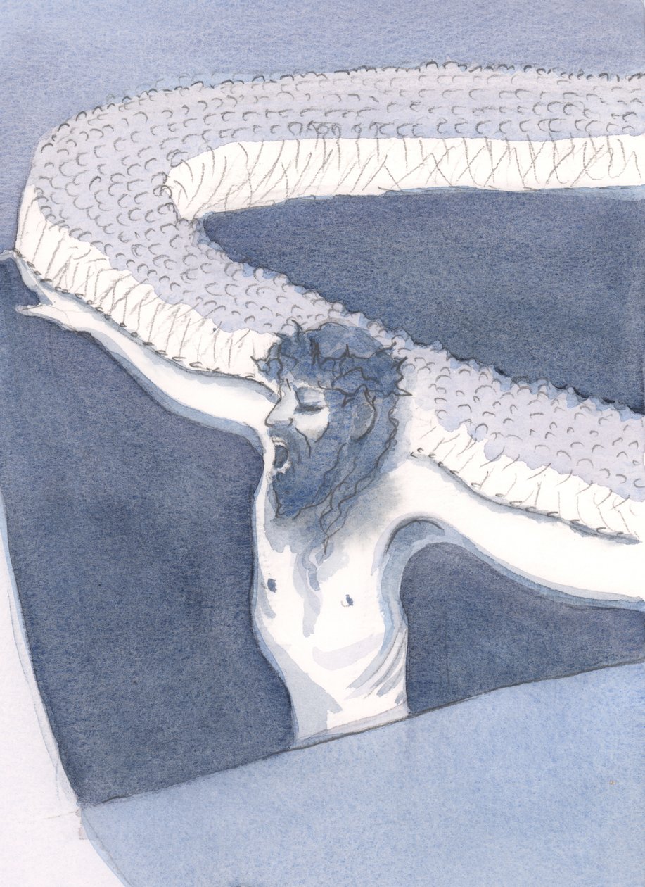 Mesih cennete giden köprümüzdür - dünyevi yaşam ile sonsuz zafer arasındaki uçurumun karşısındaki tek yol, 2000 (kağıt üzerinde w/c) by Elizabeth Wang