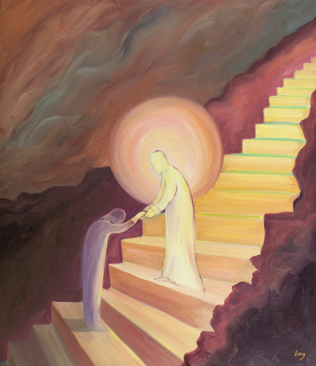 Mesih manevi yaşamın her aşamasında bize yol gösteriyor, 2001 (gemide petrol) by Elizabeth Wang