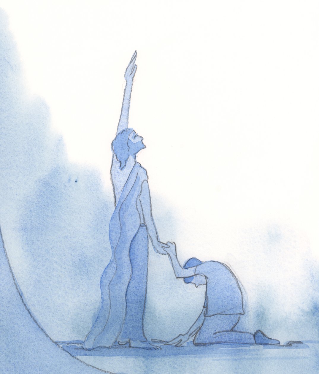 Günahsız Tanrı-adam olan Mesih, günahkarların şampiyonudur, 2002 (kağıt üzerinde w/c) by Elizabeth Wang