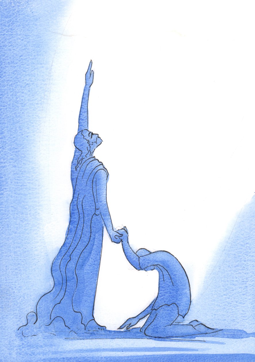 Günahsız Tanrı-adam olan Mesih, günahkarların şampiyonudur, 2002 (kağıt üzerinde w/c) by Elizabeth Wang