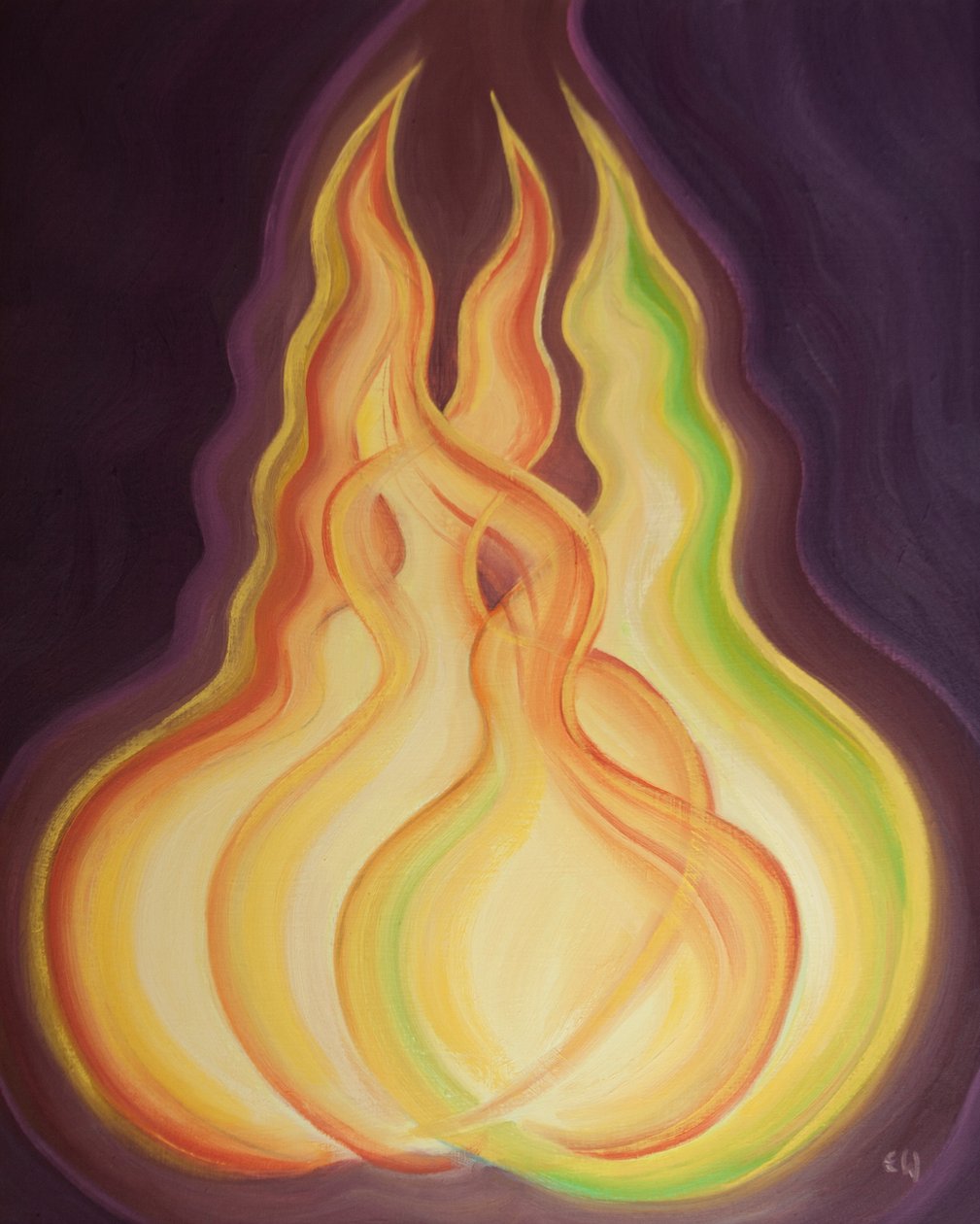 Her İlahi Kişi, her alev aynı İlahi Doğaya sahiptir. Birlikte tek Tanrı, tek Ateş, 2002 (gemide petrol) by Elizabeth Wang