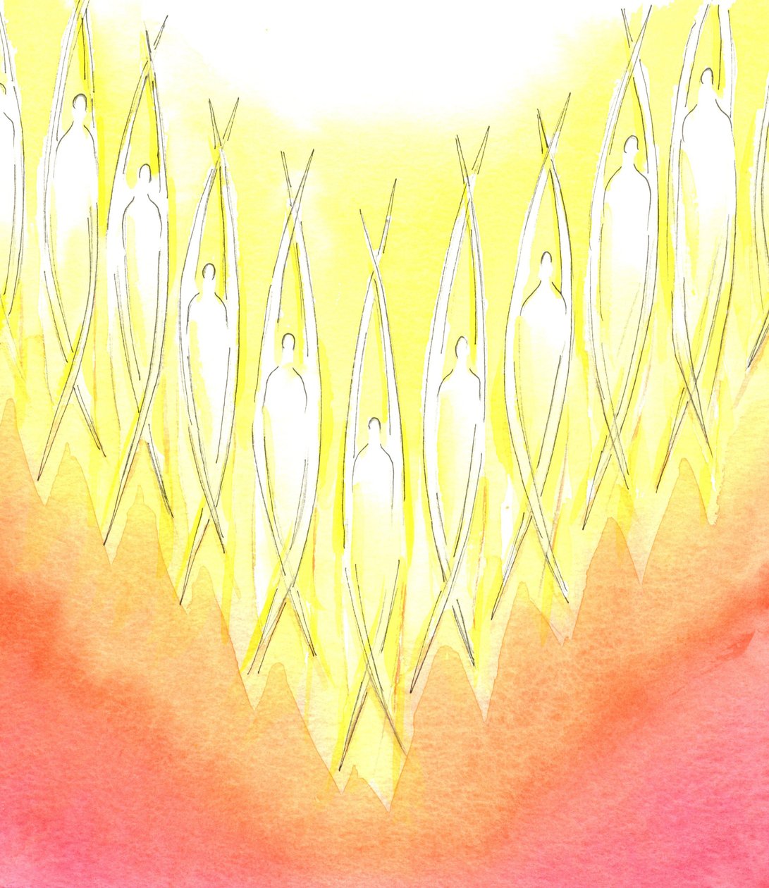 Tanrı Kutsal Melekleri yarattı, 2001 (kağıt üzerinde w/c) by Elizabeth Wang