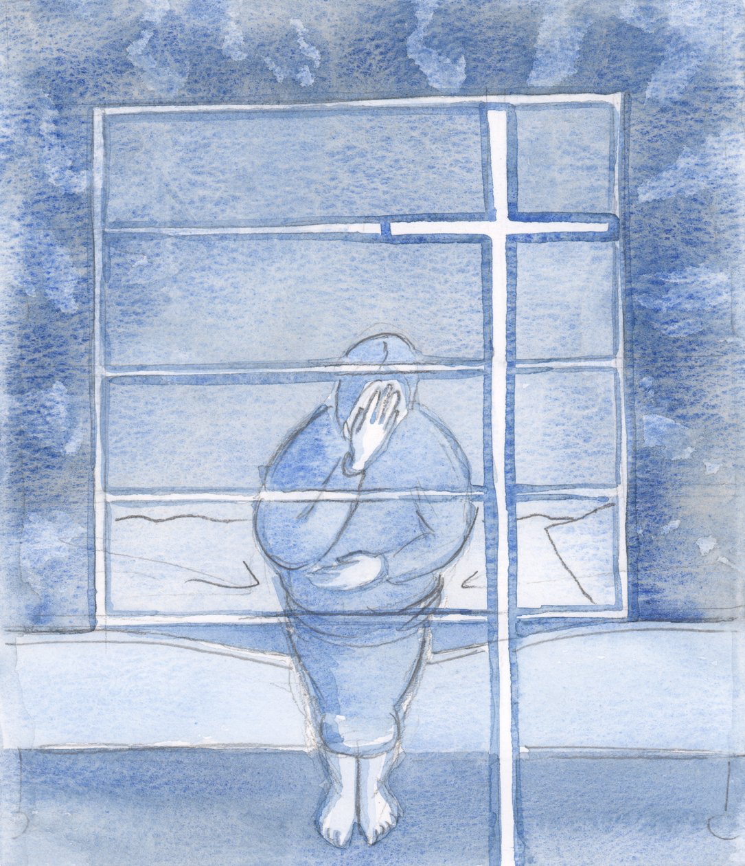 Tanrı, Kutsal Haç İşareti, 2000 (kağıt üzerinde w/c) aracılığıyla lütfunun tatlılığı ve gücüyle bizi sarar by Elizabeth Wang