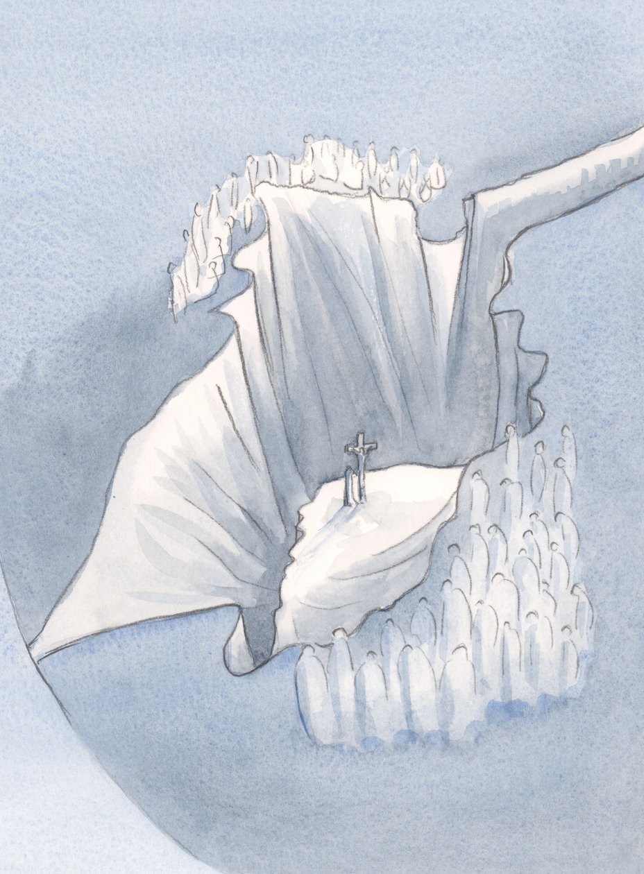 Gördüm, ifşa ettim, tüm nesiller için yapılan Tek Kurban, 2001 (kağıt üzerinde w/c) by Elizabeth Wang