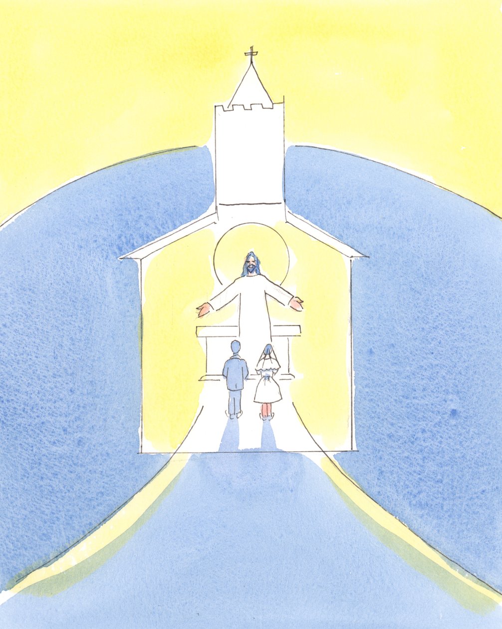 İlk Komünyonunu yapan çocuklara Gerçek Varlık ve kutsal ve saf hayatlar hakkında öğretilmesi önemlidir, 2004 (kağıt üzerinde w/c) by Elizabeth Wang