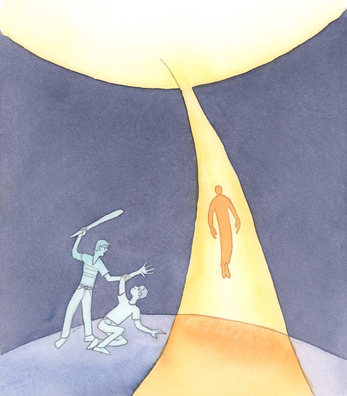 Biz öldüğümüzde ruhları Cennete taşıyan Kutsal Ruh, Aşkın Ruhudur, 2004 (kağıt üzerinde w/c) by Elizabeth Wang