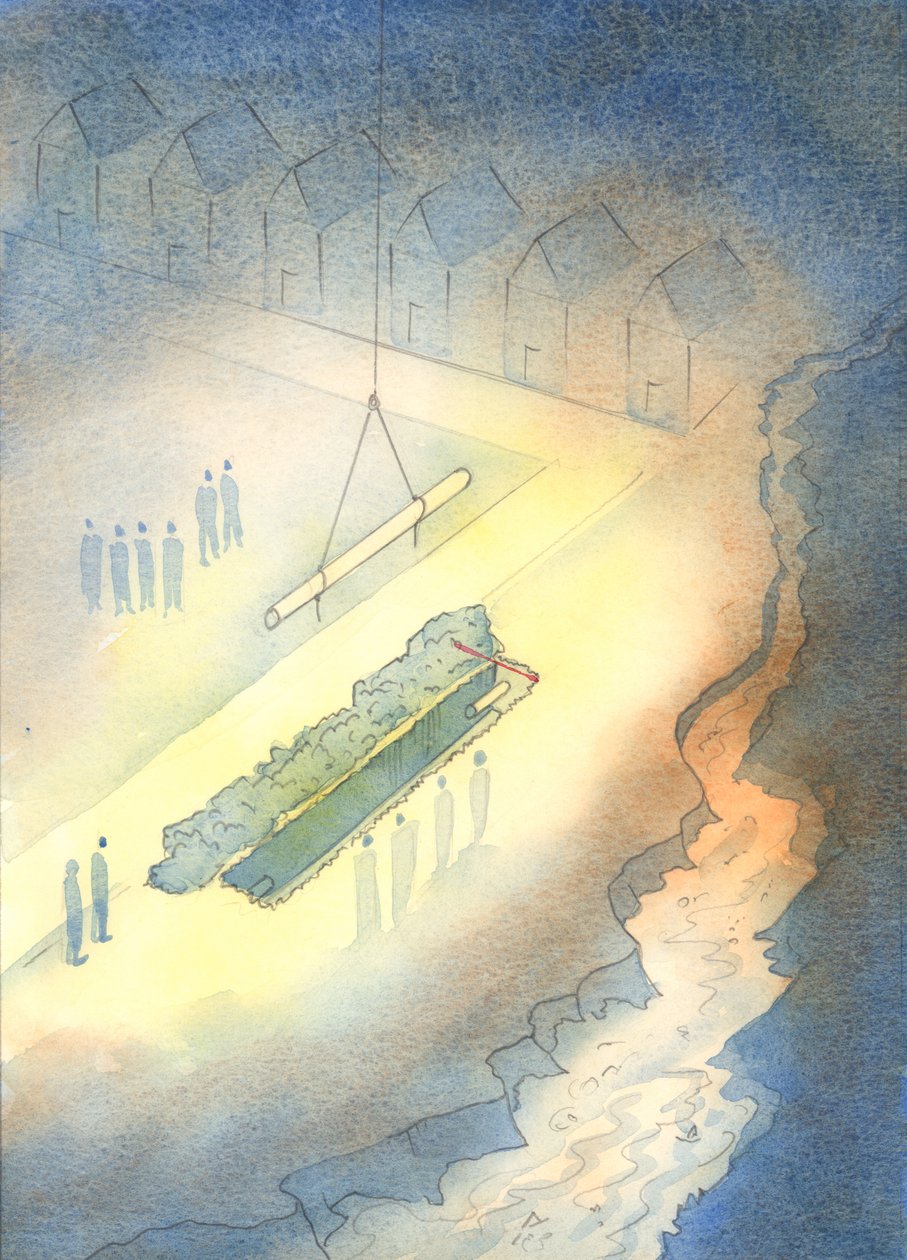 Açık bir kanalizasyonun yakınlarda kalmasına izin verilirse kanalizasyon borularının döşenmesinin anlamsız olduğu gibi, 2003 (kağıt üzerinde w/c) by Elizabeth Wang