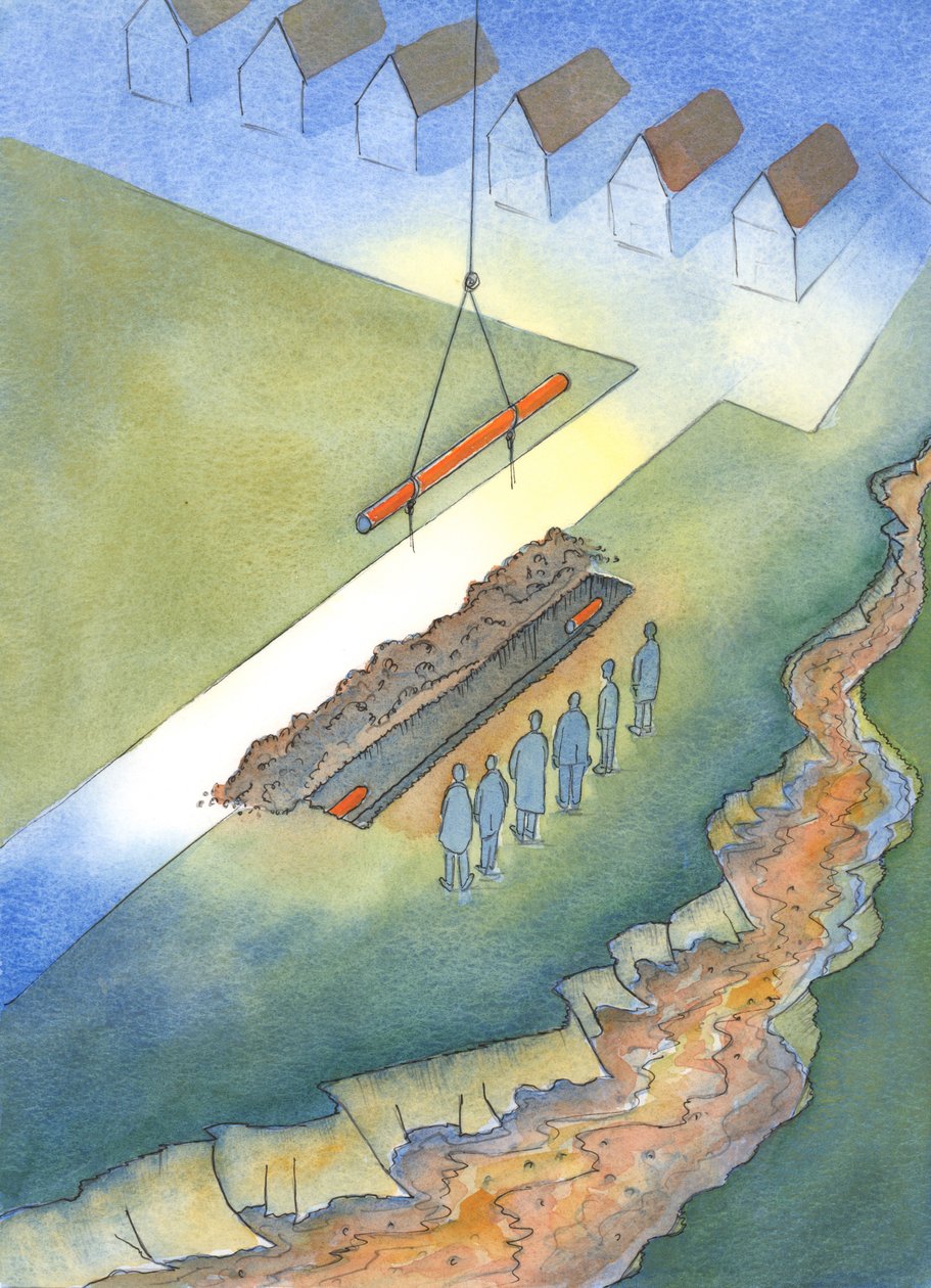 Açık bir kanalizasyonun yakınlarda kalmasına izin verilirse kanalizasyon borularının döşenmesinin anlamsız olduğu gibi, 2003 (kağıt üzerinde w/c) by Elizabeth Wang