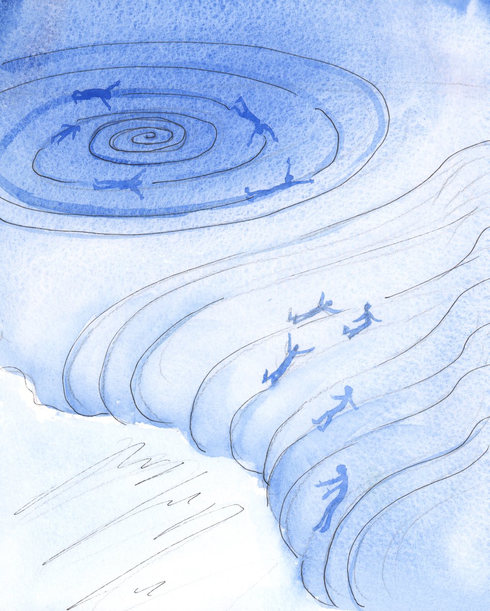 Ölümcül günah bir girdap gibidir, 2004 (kağıt üzerinde w/c) by Elizabeth Wang