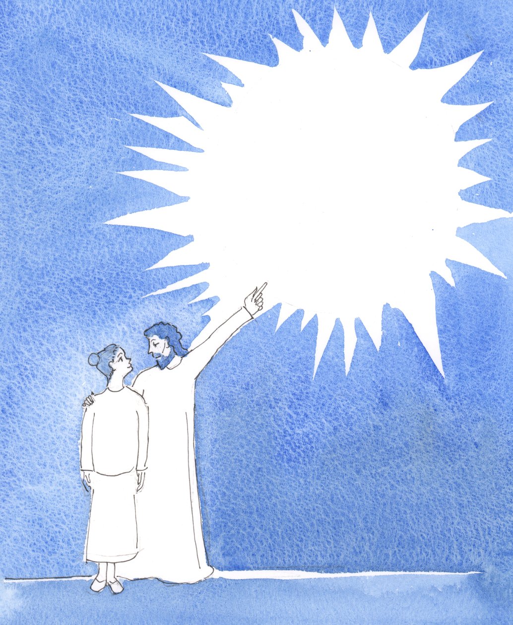Sadece Cennette, diye açıkladı İsa, herkes mükemmeldir, 2004 (kağıt üzerinde w/c) by Elizabeth Wang