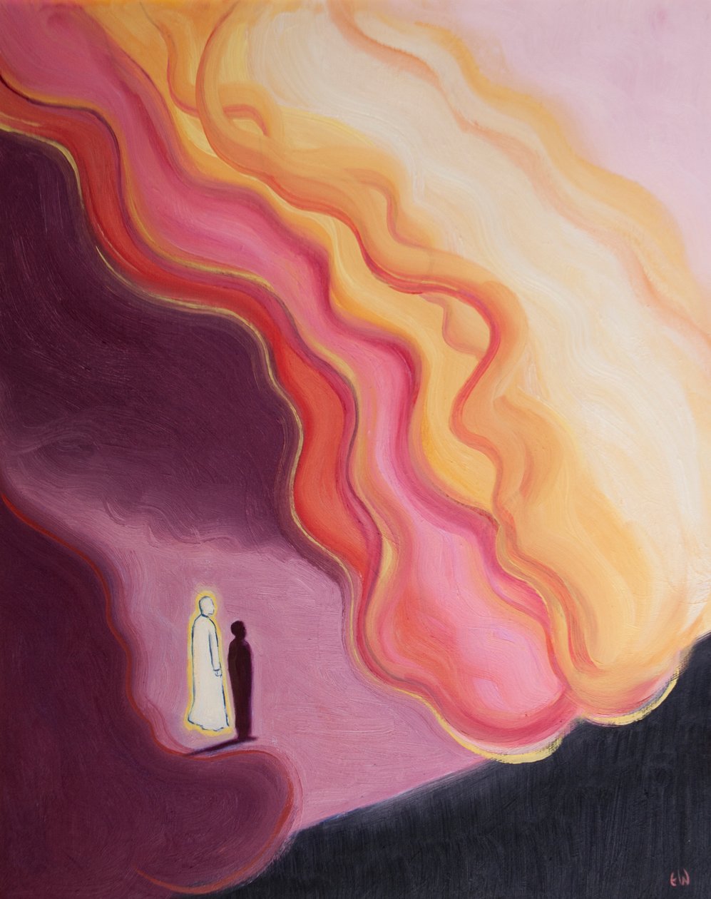 Sadece Mesih aracılığıyla Tanrılığın ezici saflığı ve gücüyle yüzleşebiliriz, 2002 (gemideki petrol) by Elizabeth Wang