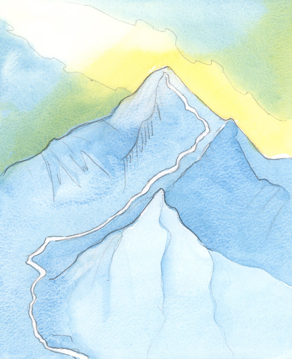 Doğru yolu izlediğini biliyorsak, Everest Dağı hakkında konuşan biri inanmaya değerdir, 2003 (kağıt üzerinde w/c) by Elizabeth Wang