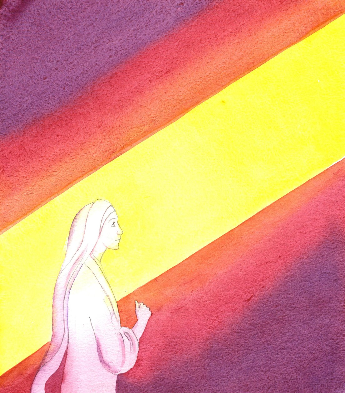 Müjde, 2001 (kağıt üzerinde w/c) by Elizabeth Wang