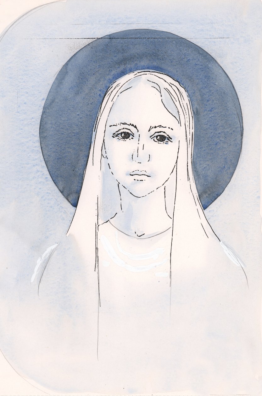 Kutsal Bakire Meryem, Our Lady , 2000 (kağıt üzerinde w/c) by Elizabeth Wang