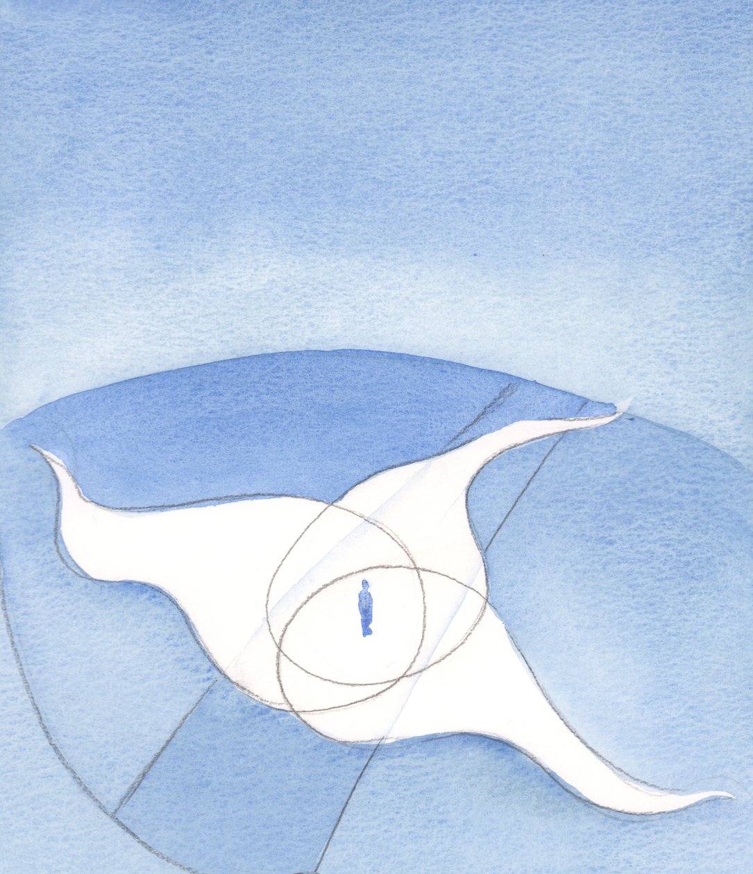 İlahi Kişiler, varlığı ve koruması bizi dünyevi yolculuğumuzda saran bir ateşte üç alev gibidir, 2001 (kağıt üzerinde w/c) by Elizabeth Wang