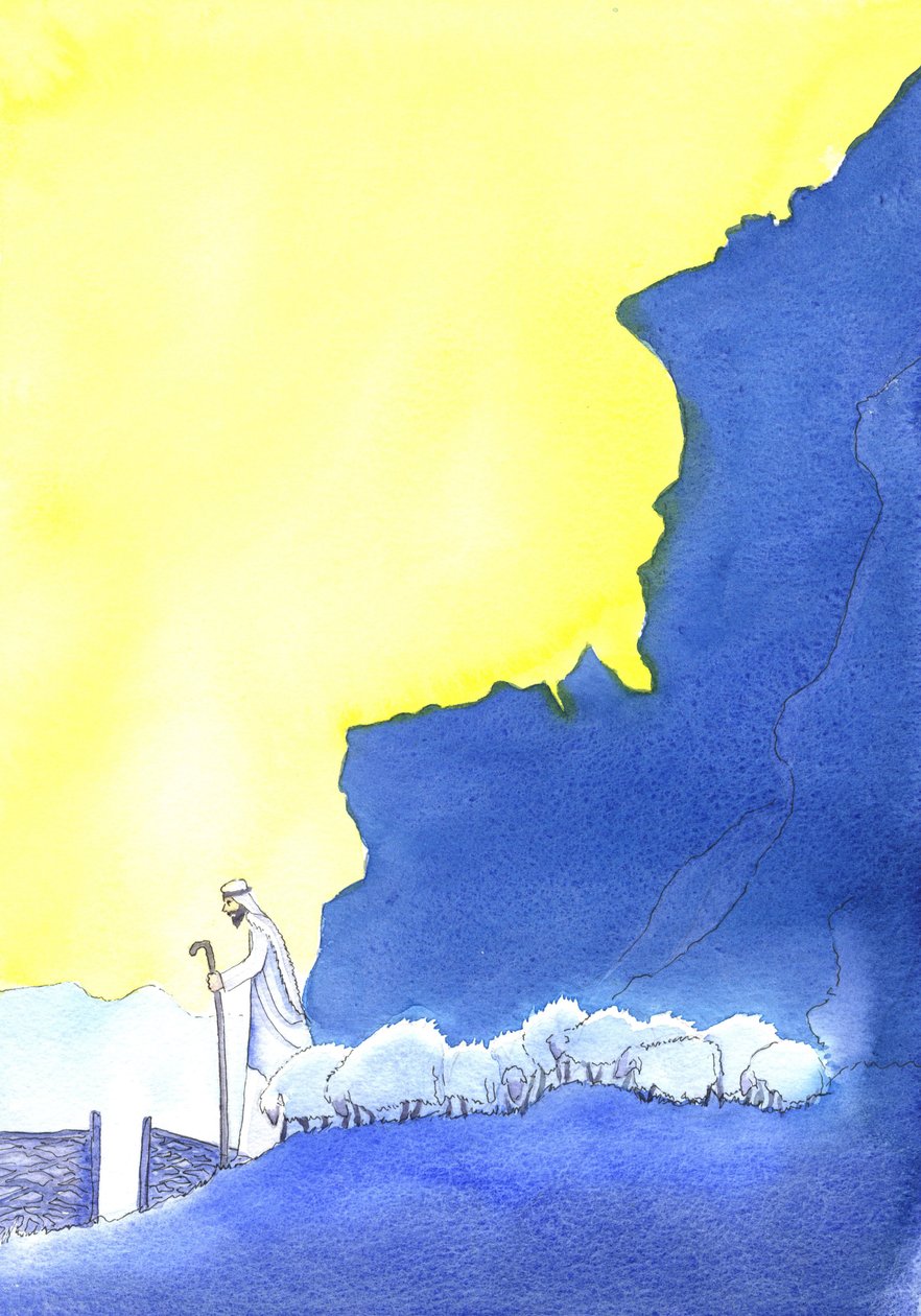 The Good Shepherd, 2001 (kağıt üzerinde w/c) by Elizabeth Wang
