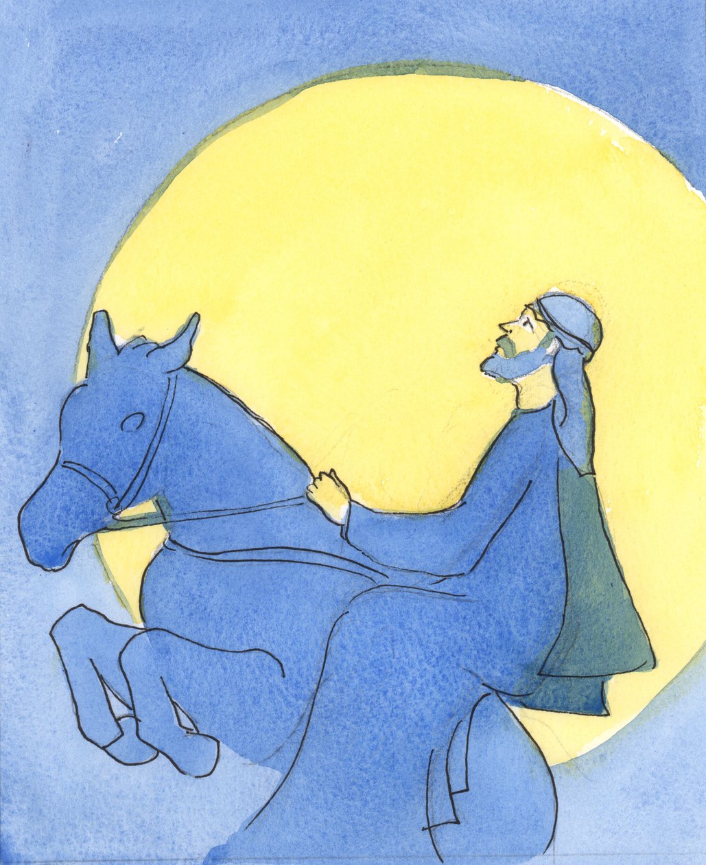 Rab, tövbe ve tövbe lütuflarını farklı şekillerde, farklı ruhlara bahşeder, 2004 (kağıt üzerinde w/c) by Elizabeth Wang