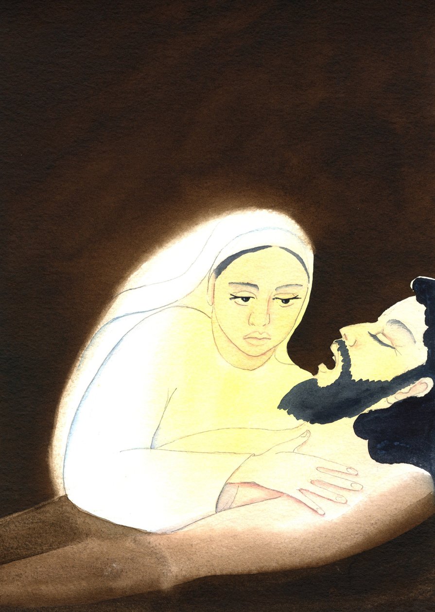 The Pieta, 2001 (kağıt üzerinde w/c) by Elizabeth Wang