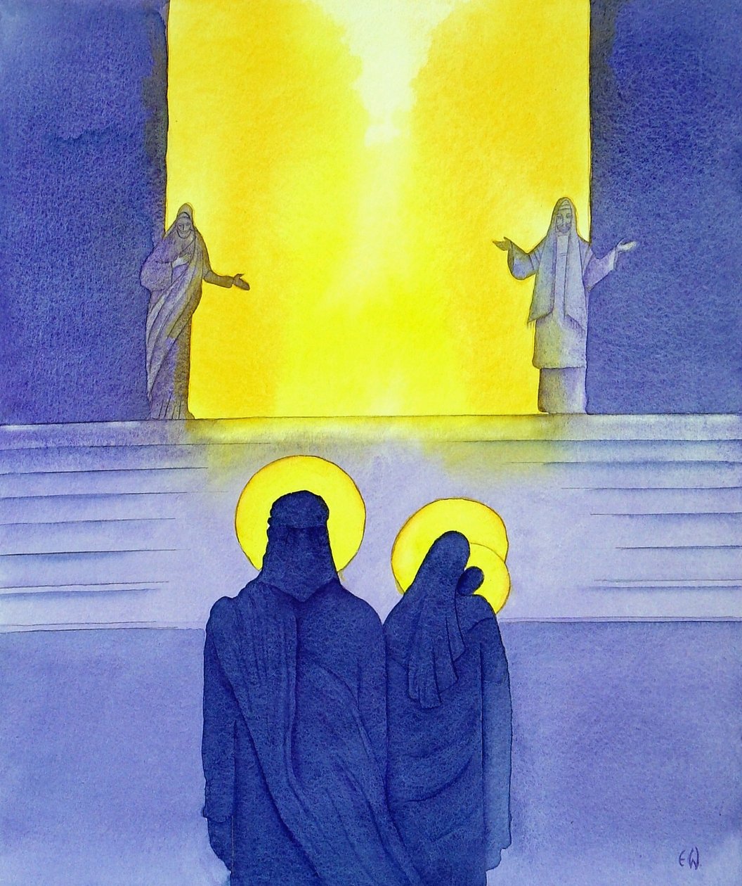 Tapınaktaki Sunum, 2001 (kağıt üzerinde w/c) by Elizabeth Wang