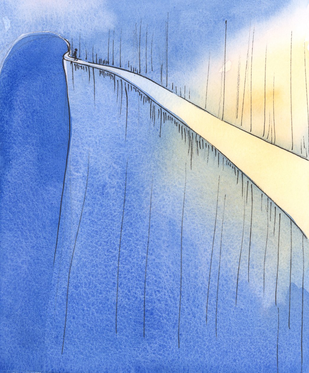 İnanç yolculuğu aydınlığa ve neşeye yol açar, ancak dikkatsizlik veya gururla karanlığa düşmemeye dikkat etmeliyiz, 2004 (kağıt üzerinde w/c) by Elizabeth Wang