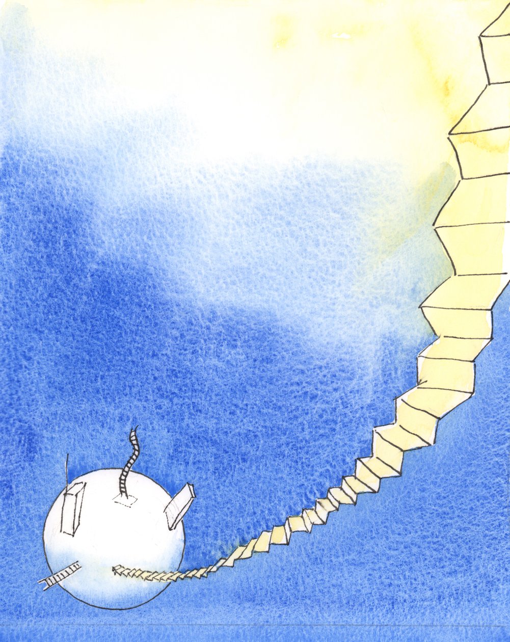 Cennete ulaşmak için erkekler tarafından yapılmış girişimler olabilir, 2004 (kağıt üzerinde w/c) by Elizabeth Wang