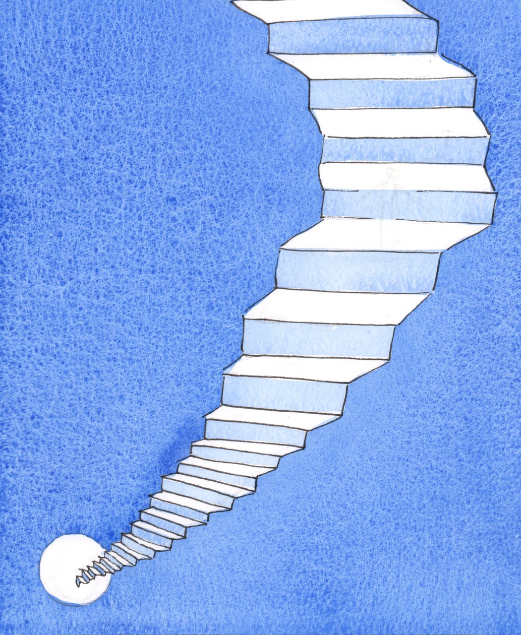 Dünyayı Cennetten ayıran karanlık uçurumda tek bir yol var, 2004 (kağıt üzerinde w/c) by Elizabeth Wang