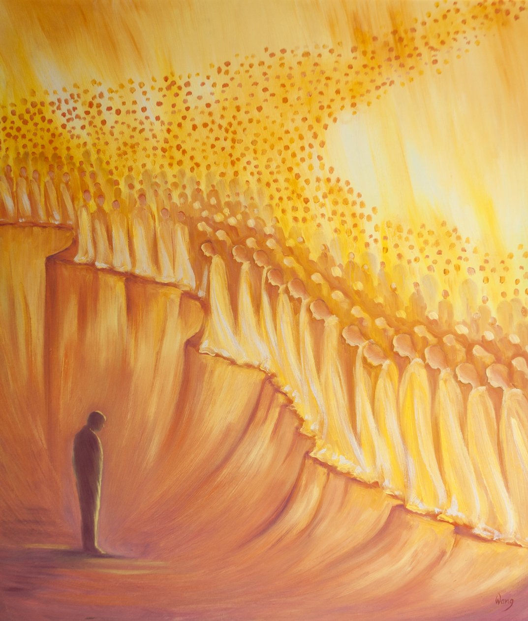 Dualarıyla bize yardım etmeyi özleyen azizlere sık sık başvurmalıyız, 2000 (gemide yağ) by Elizabeth Wang