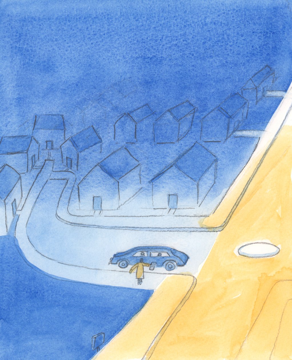 İnsanlar yolu sorduğunda, doğruyu söylemek nezakettir; örneğin, çıkmazda olup olmadıklarını açıklamak için, 2003 (kağıt üzerinde w/c) by Elizabeth Wang
