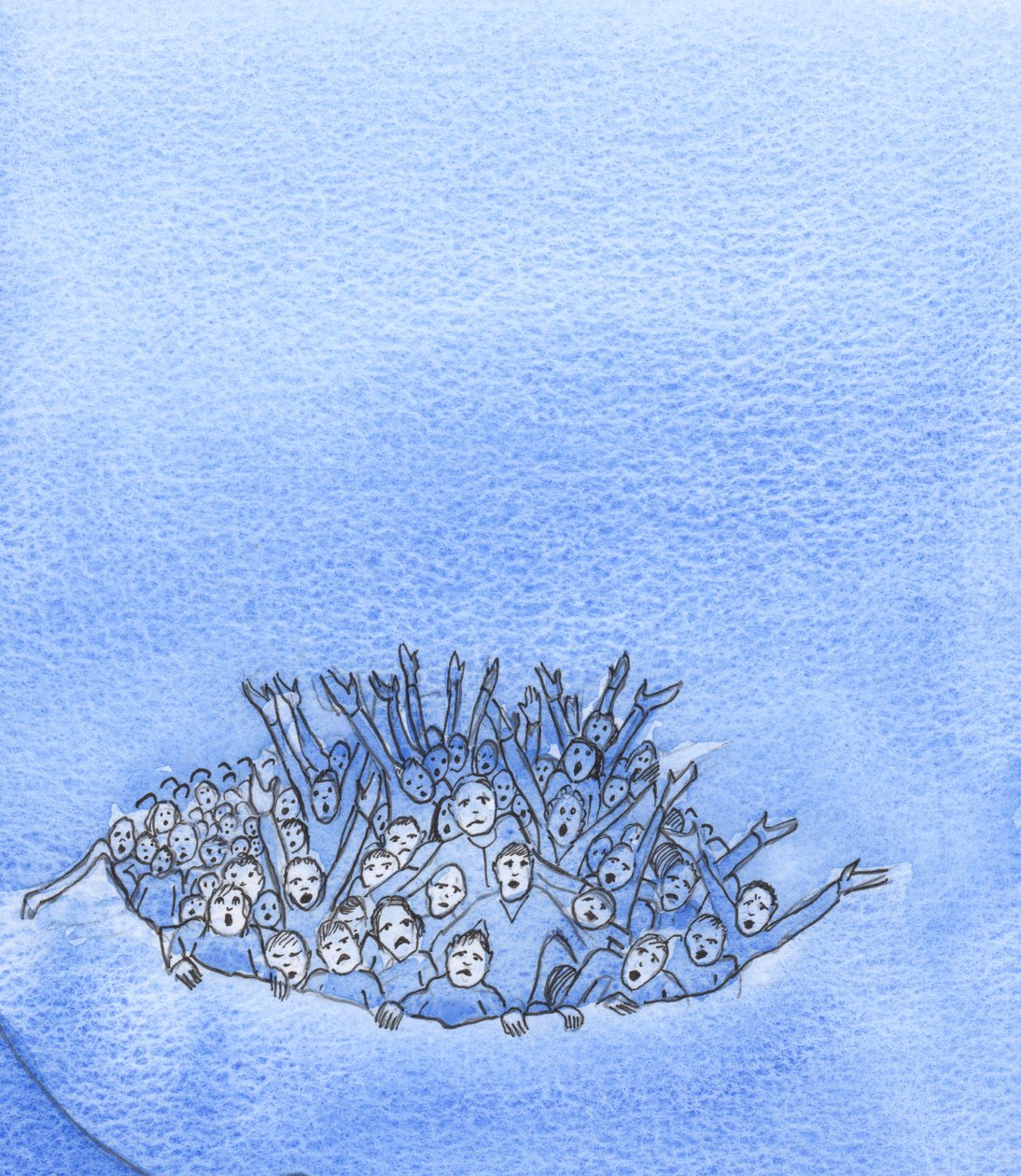 Mesih ile birlikte dua edip acı çektiğimizde, insanların karanlık bir tünelden kurtarıldığı zamanki gibi ruhlara yardım ederiz, 2002 (kağıt üzerinde w/c) by Elizabeth Wang